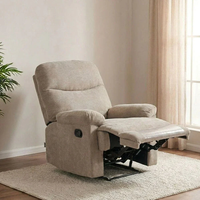 V2 Benedict 1 Seater Fabric Recliner-Light Brown