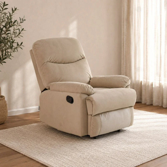 Benedict 1-Seater Fabric Recliner-Mocha