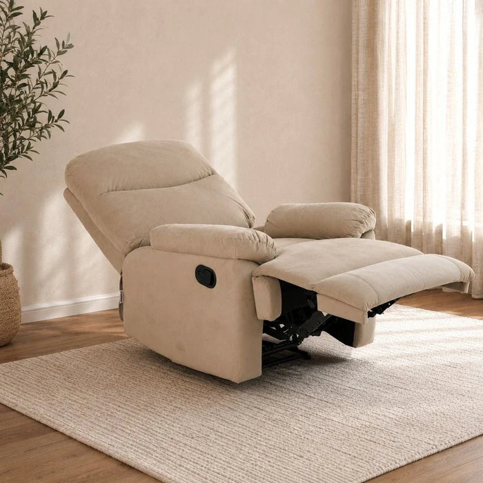 Benedict 1-Seater Fabric Recliner-Mocha