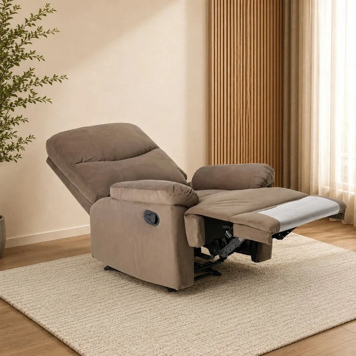 V2 Benedict 1 Seater Fabric Recliner-Chocolate