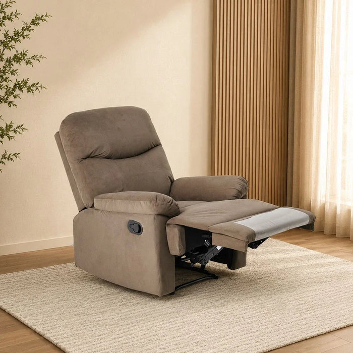V2 Benedict 1 Seater Fabric Recliner-Chocolate