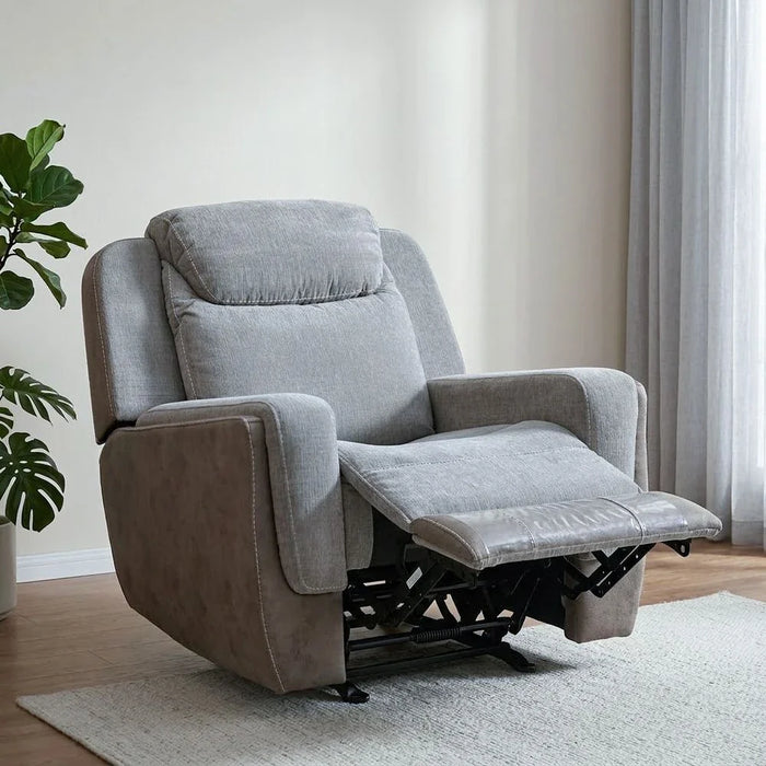 Brixx 1-Seater Fabric Recliner with Glider - Light Brown - With 2-Year Warranty