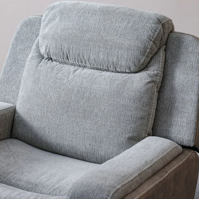 Brixx 1-Seater Fabric Recliner with Glider - Light Brown - With 2-Year Warranty