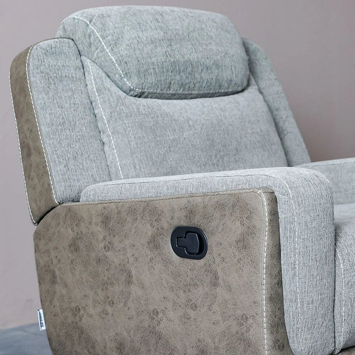 Brixx 1-Seater Fabric Recliner with Glider - Light Brown - With 2-Year Warranty