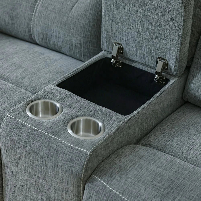 Holden 2-Seater Fabric Recliner - Grey - With 2-Year Warranty