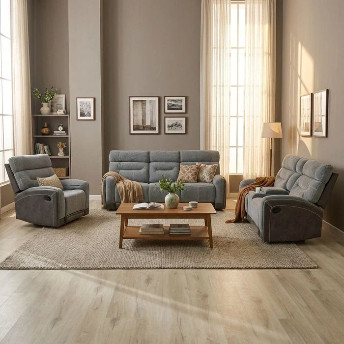 Holden 2-Seater Fabric Recliner - Grey - With 2-Year Warranty