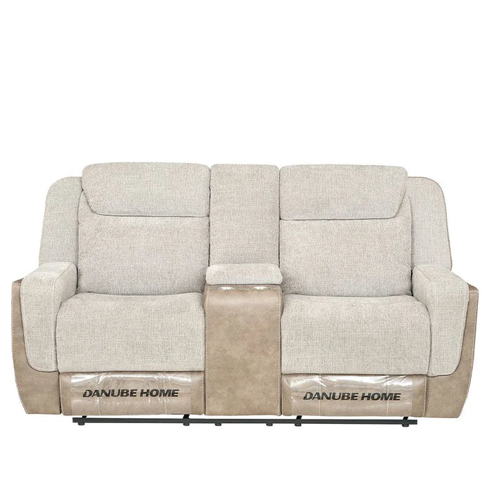 Brixx 2-Seater Fabric Recliner - Light Brown - With 2-Year Warranty