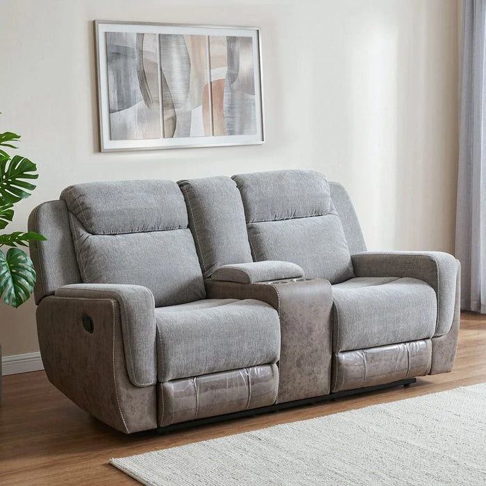 Brixx 2-Seater Fabric Recliner - Light Brown - With 2-Year Warranty