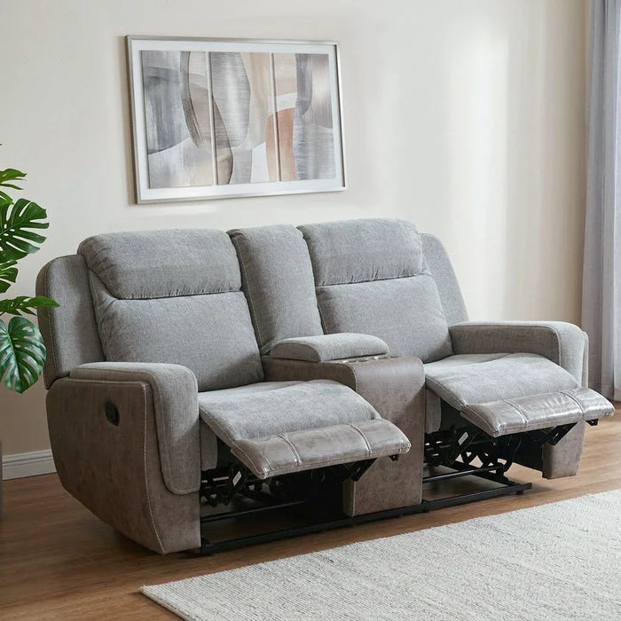 Brixx 2-Seater Fabric Recliner - Light Brown - With 2-Year Warranty