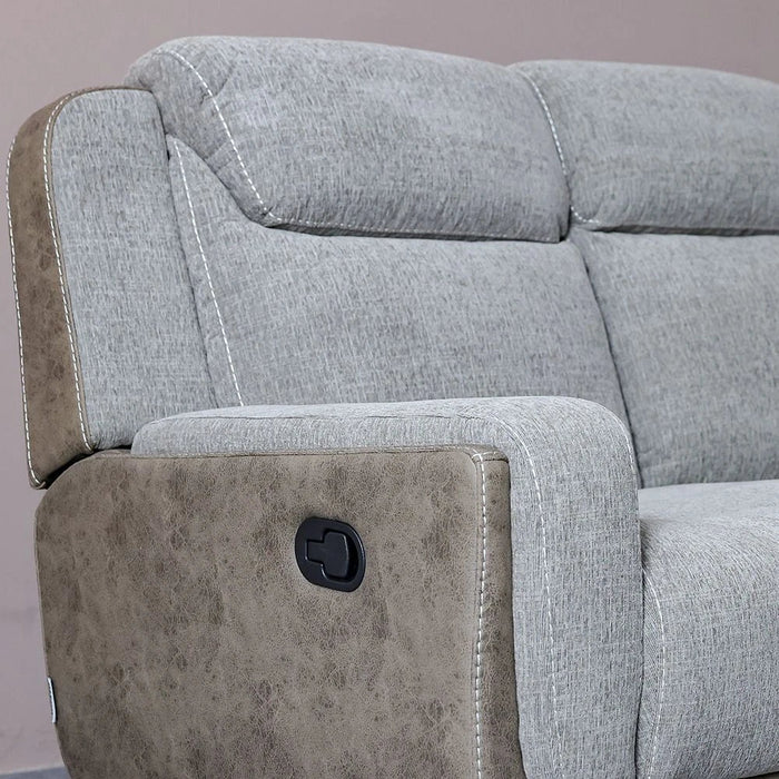 Brixx 2-Seater Fabric Recliner - Light Brown - With 2-Year Warranty