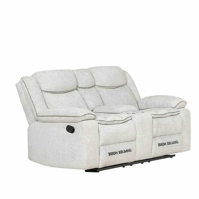 Sawyer 2-Seater Fabric Recliner with Cup Holder - Light Grey - With 2-Year Warranty