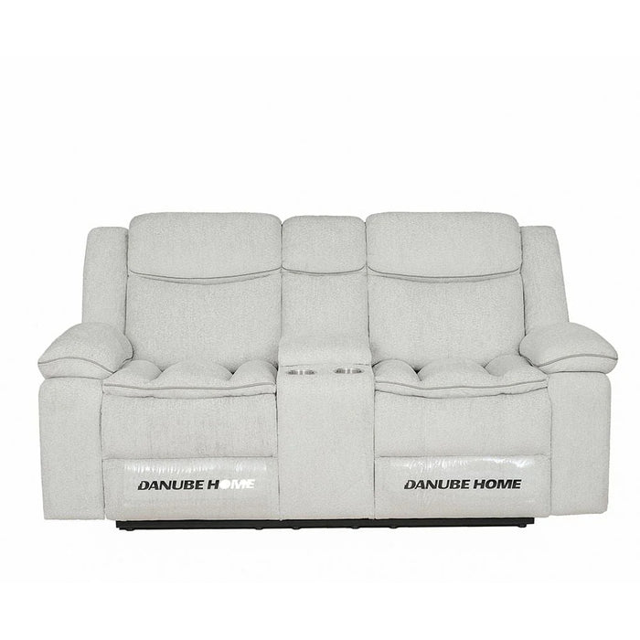 Sawyer 2-Seater Fabric Recliner with Cup Holder - Light Grey - With 2-Year Warranty