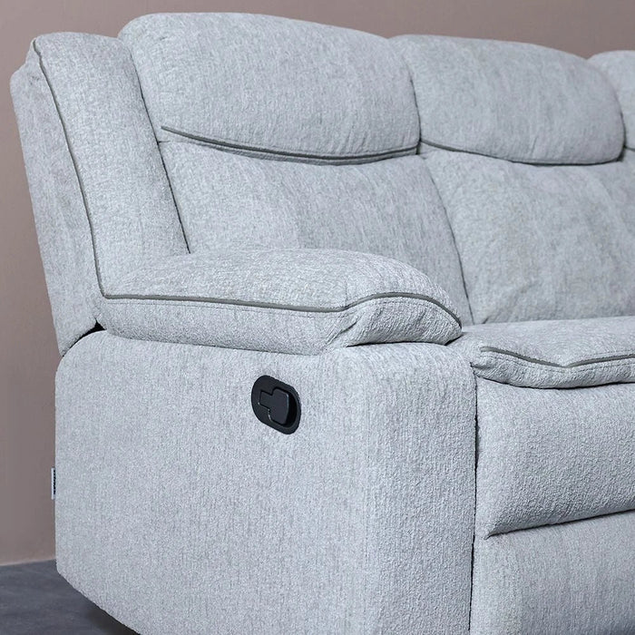Sawyer 2-Seater Fabric Recliner with Cup Holder - Light Grey - With 2-Year Warranty