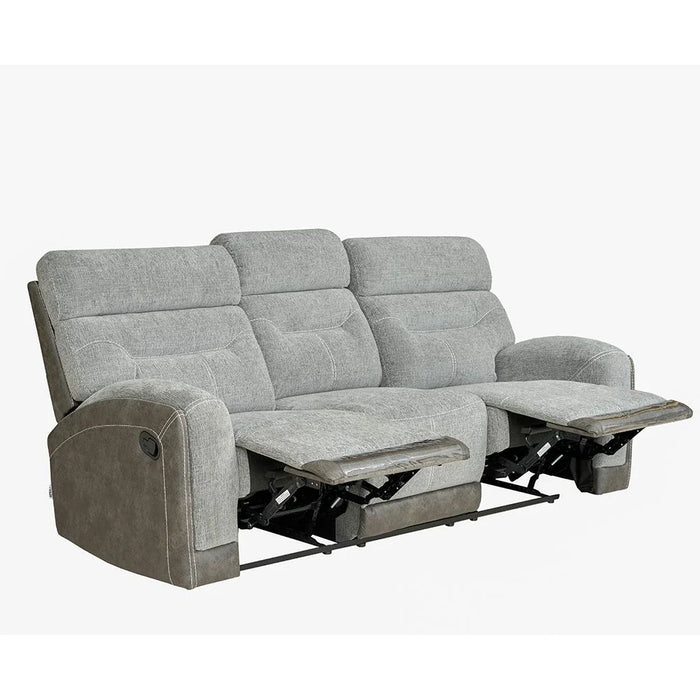 Holden 3-Seater Fabric Recliner - Grey - With 2-Year Warranty