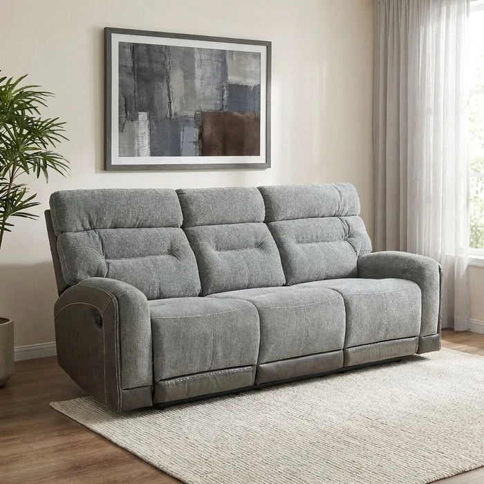 Holden 3-Seater Fabric Recliner - Grey - With 2-Year Warranty