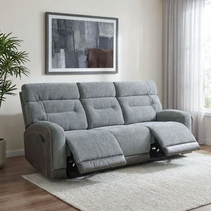 Holden 3-Seater Fabric Recliner - Grey - With 2-Year Warranty