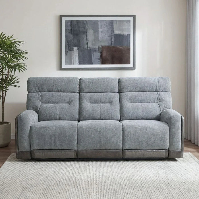 Holden 3-Seater Fabric Recliner - Grey - With 2-Year Warranty