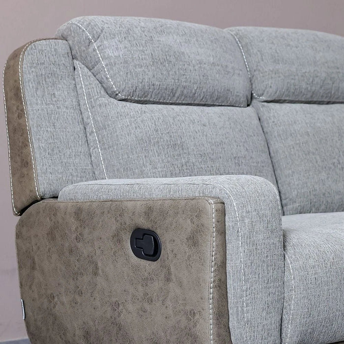 Brixx 3-Seater Fabric Recliner - Light Brown - With 2-Year Warranty