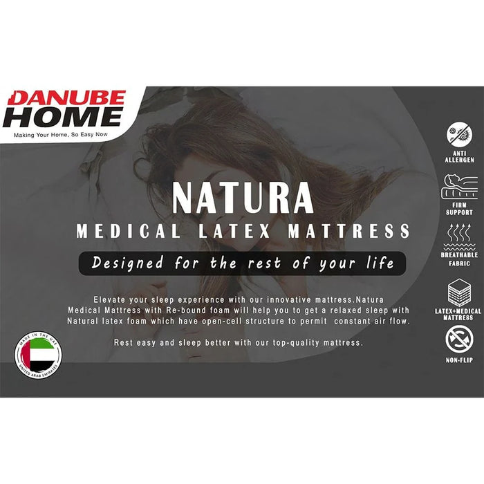 Natura Latex Medicated Foam King Mattress-180x200x22 cm- With 10-Year Warranty