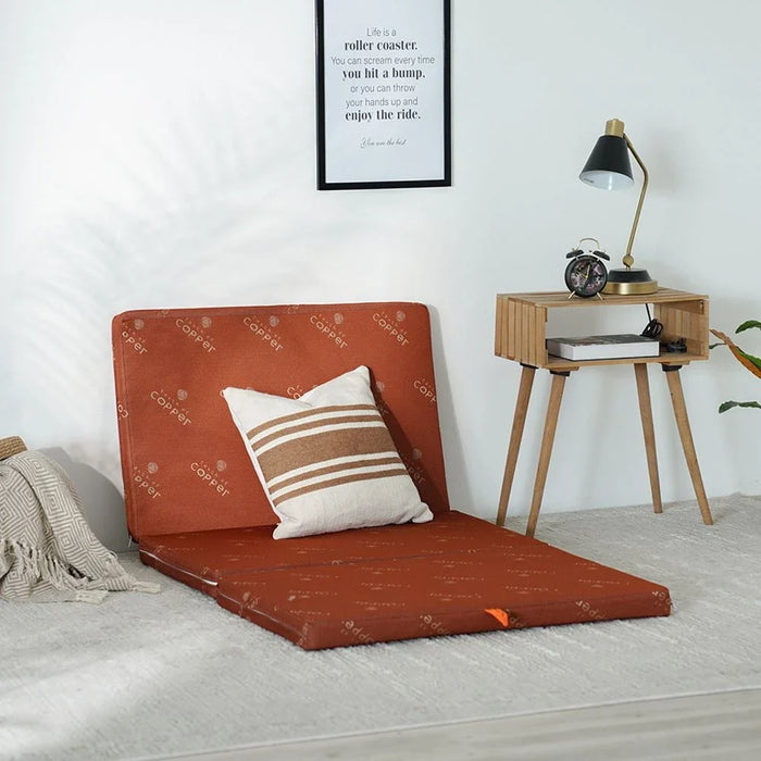 Houston Tri-Fold Single Mattress-180x90x6 cm-Copper