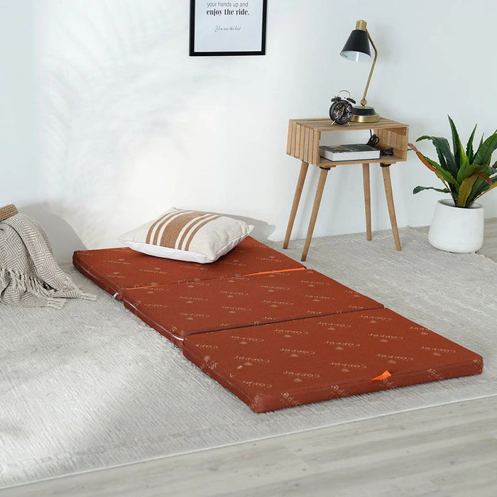 Houston Tri-Fold Single Mattress-180x90x6 cm-Copper
