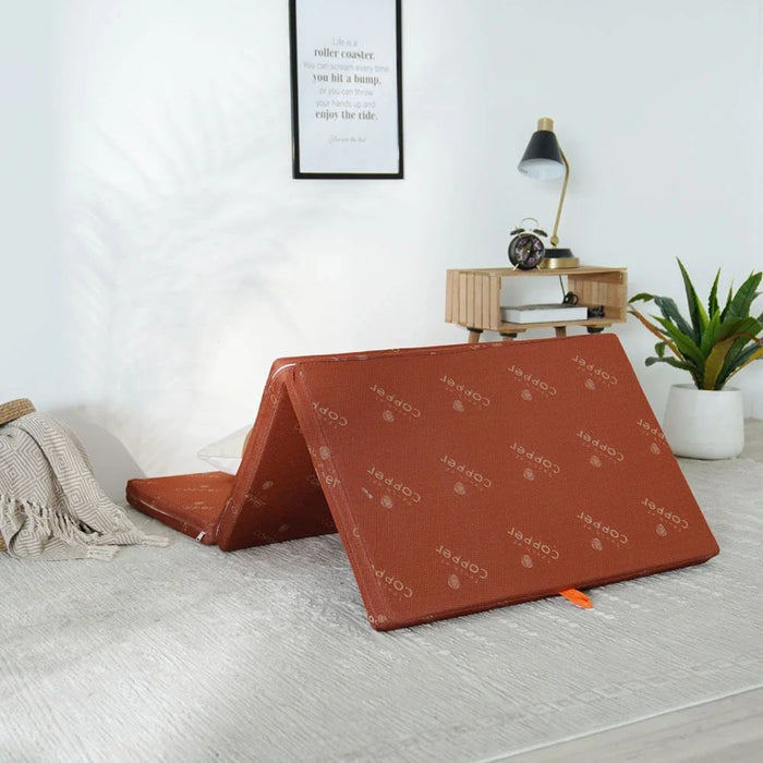 Houston Tri-Fold Single Mattress-180x90x6 cm-Copper