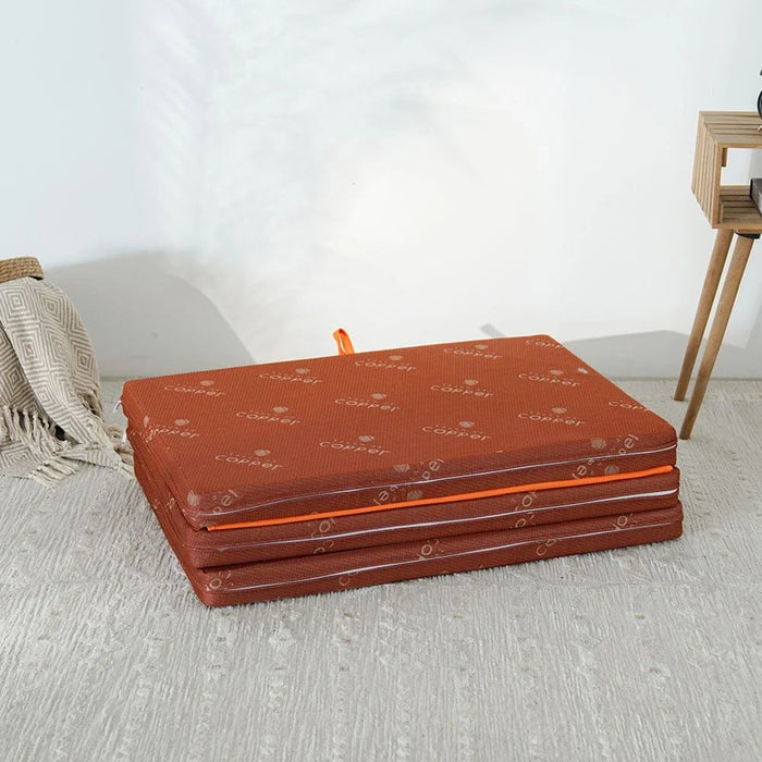 Houston Tri-Fold Single Mattress-180x90x6 cm-Copper