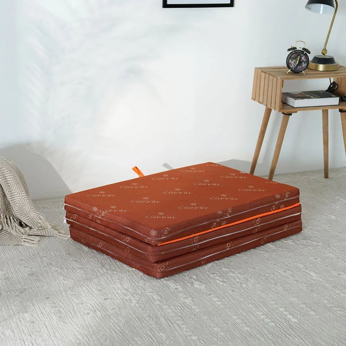 Houston Tri-Fold Single Mattress-180x90x6 cm-Copper