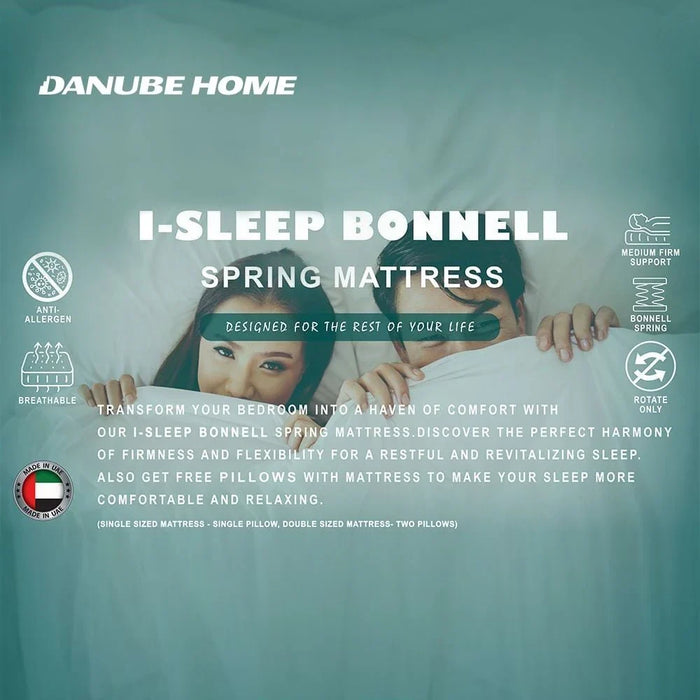 iSleep Bonnel Spring Mattress with 2 Pillow FreeÊ 180 X 210Ê x 22cmÊ- With 5-Year Warranty