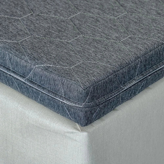 Zip Single Trifold Guest and Travel Foam Single Mattress-Grey-10 cm