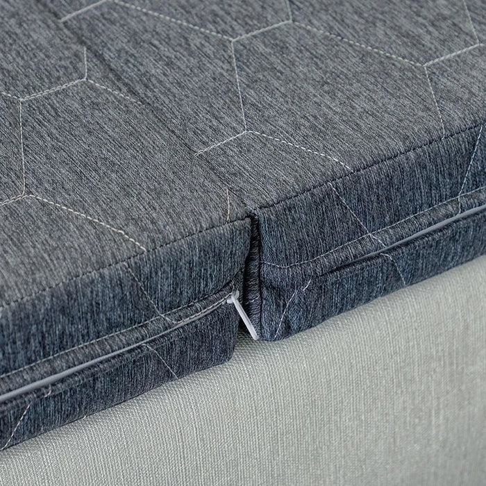Zip Single Trifold Guest and Travel Foam Single Mattress-Grey-10 cm