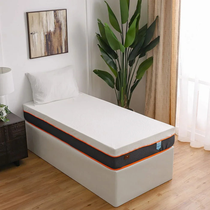 Water-Resistant Bonnell Spring Single Mattress with PU Coated Fabric with Zip - 90x200x23 cm