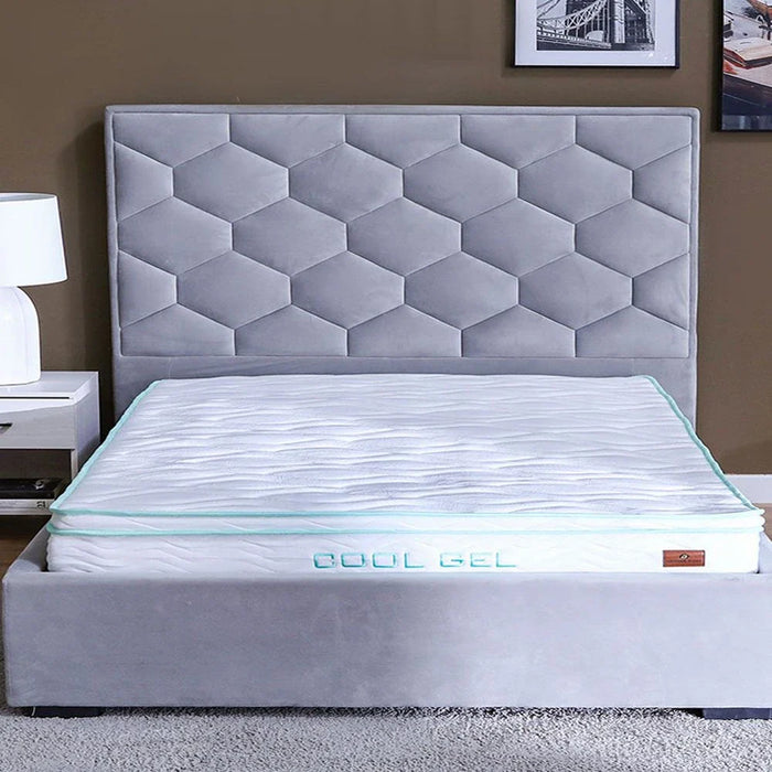 Cool Gel Memory Foam Bonnell Spring Medium Firm King Mattress 180x200x22 cm-With 5-Year Warranty