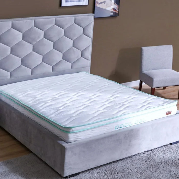 Cool Gel Memory Foam Bonnell Spring Medium Firm King Mattress 180x200x22 cm-With 5-Year Warranty