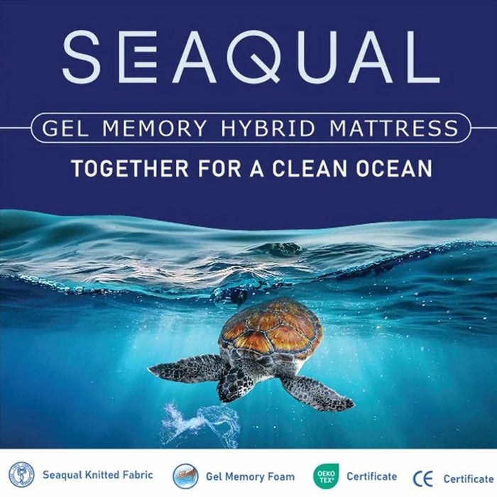 Seaqual Gel Memory Foam Single Mattress-90x190x25 cm-With 10-Year Warranty