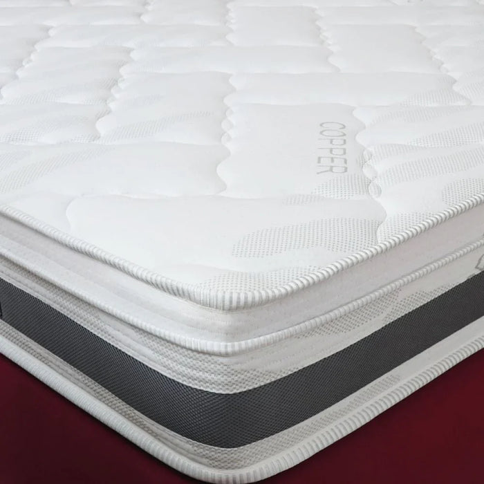 Copper Pocket Spring Antibacterial & Infused Memory Foam Super King Mattress-200x200x25 cm-With 20-Year Warranty