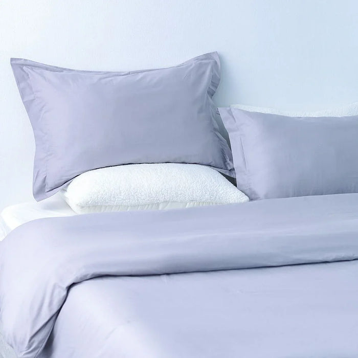 Bliss 3-Pc Cotton Queen Duvet Cover Set - Grey - 200x200 cm, 50x75 cm