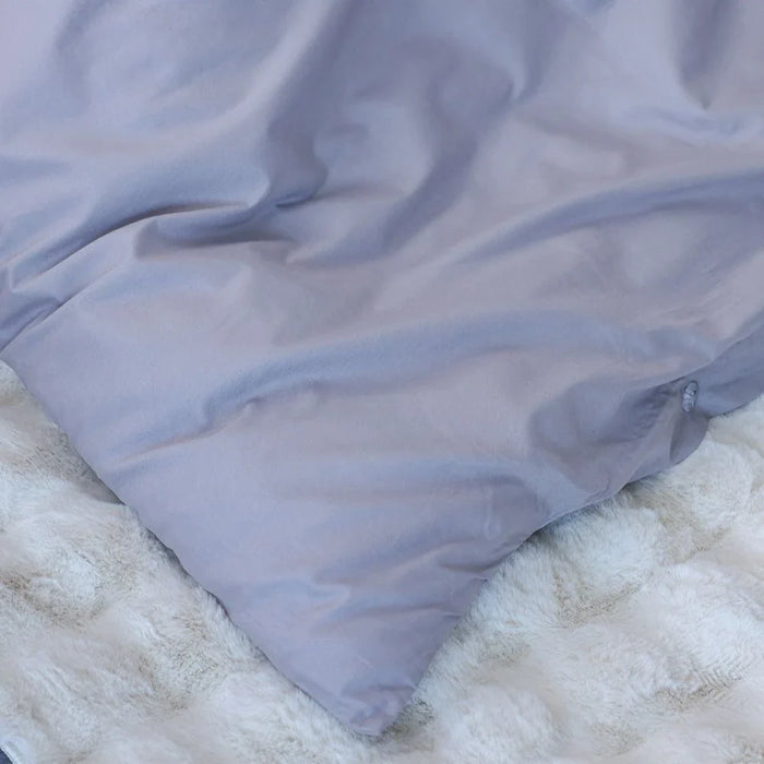 Bliss 3-Pc Cotton King Duvet Cover Set - Grey - 220x230 cm, 50x75 cm