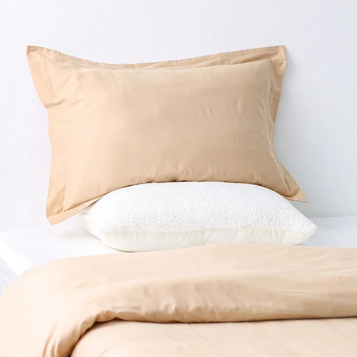 Serene 2-Pc Cotton Twin Duvet Cover Set - Beige - 135x200 cm, 50x75 cm