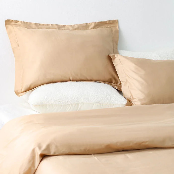 Serene 3-Pc Cotton King Duvet Cover Set - Beige - 220x230 cm, 50x75 cm