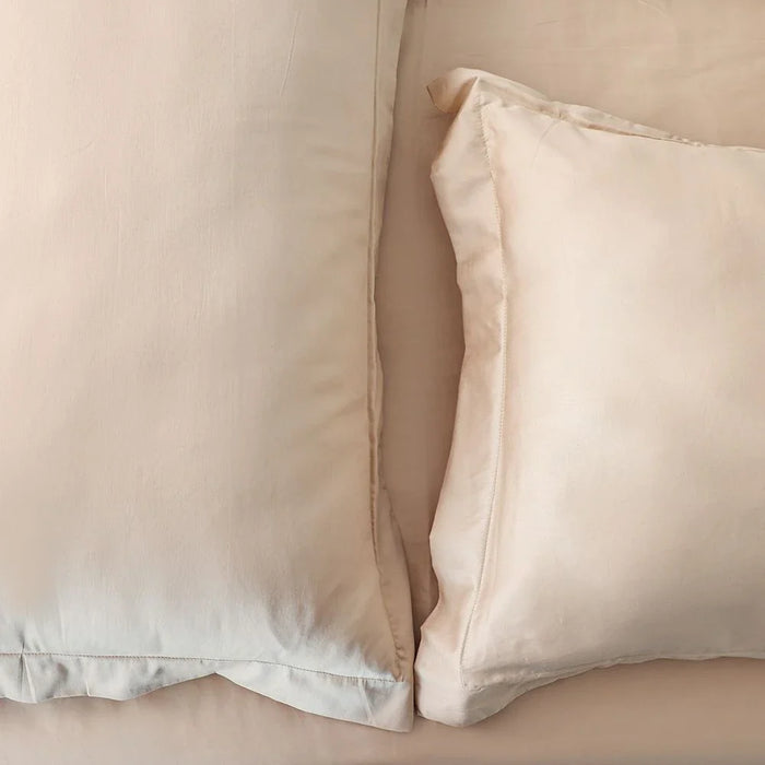 Serene 3-Pc Cotton King Duvet Cover Set - Beige - 220x230 cm, 50x75 cm