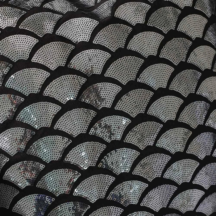 Gleam Cotton Cushion with Sequins Work - Black - 45x45cm