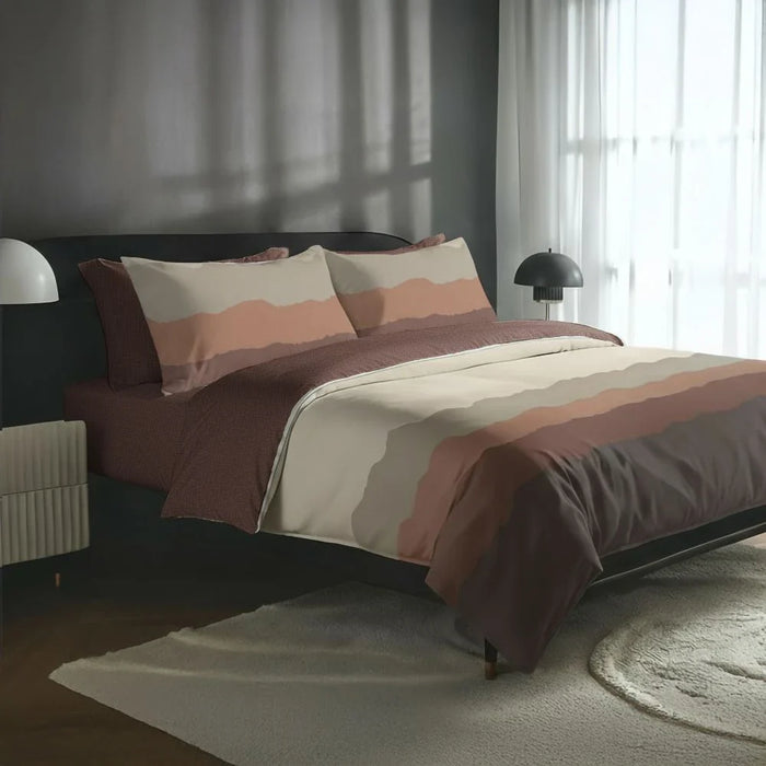 AW25 Bliss 6- Piece Super King Comforter Set 260X260 Cm Nutmeg Brown