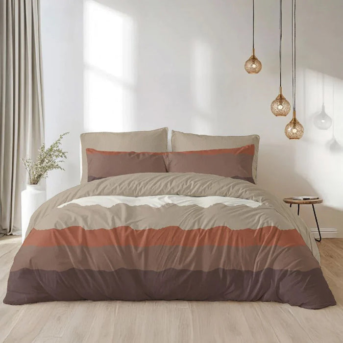 AW25 Bliss 6- Piece Super King Comforter Set 260X260 Cm Nutmeg Brown