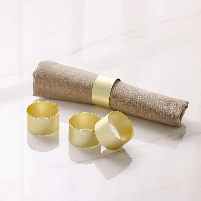 Majestic Round Metal Napkin Ring-Set of 4-Matt Gold