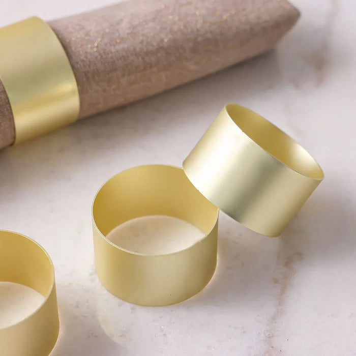 Majestic Round Metal Napkin Ring-Set of 4-Matt Gold