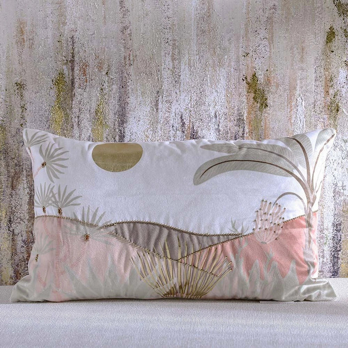 Gleam Oasis Print Velvet Cushion Cover with Foil - Multicolor - 30x50 cm