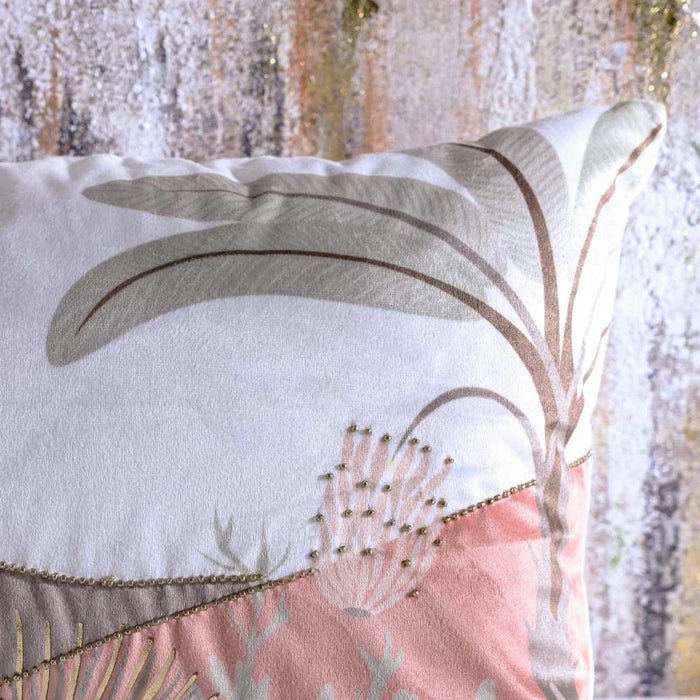 Gleam Oasis Print Velvet Cushion Cover with Foil - Multicolor - 30x50 cm