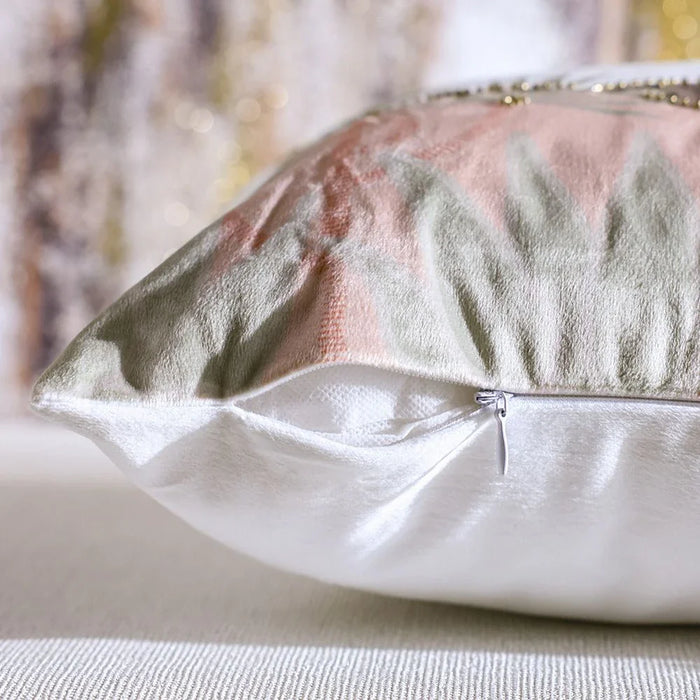 Gleam Oasis Print Velvet Cushion Cover with Foil - Multicolor - 30x50 cm