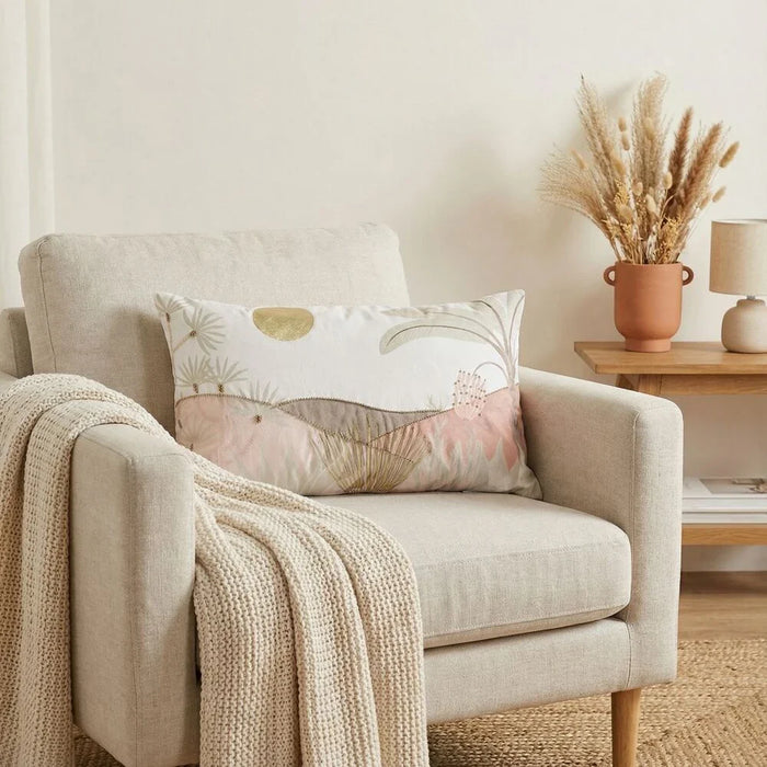 Gleam Oasis Print Velvet Cushion Cover with Foil - Multicolor - 30x50 cm